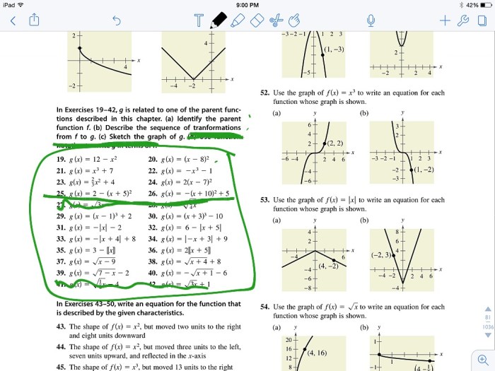 Unit 3 parent functions & transformations homework 1 piecewise functions